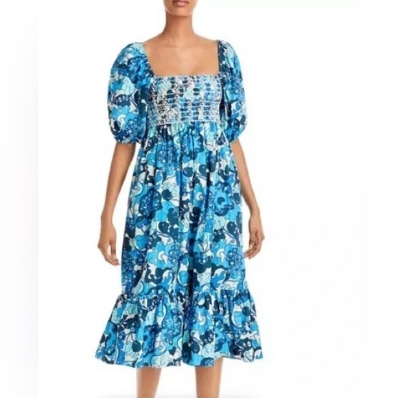 Rhode Eloise maxi dress in Woodstock floral blue NWT - Picture 1 of 6
